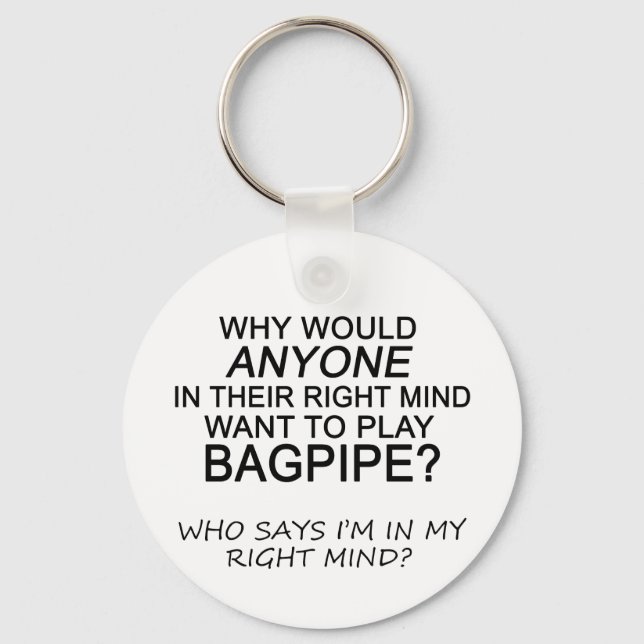 Right Mind Bagpipe Keychain (Front)