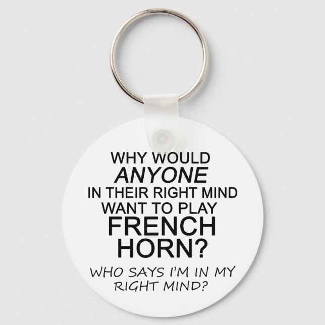 Right Mind French Horn Keychain (Front)