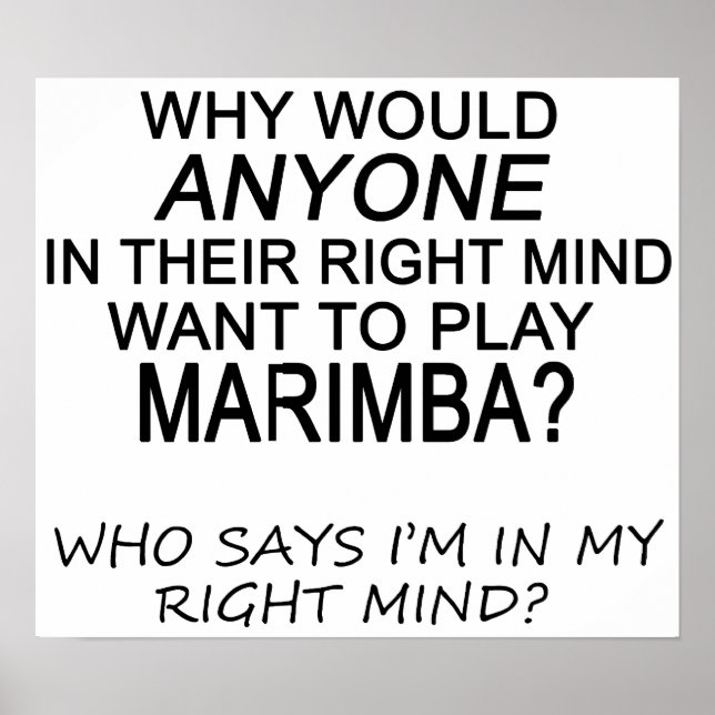 Right Mind Marimba Poster (Front)