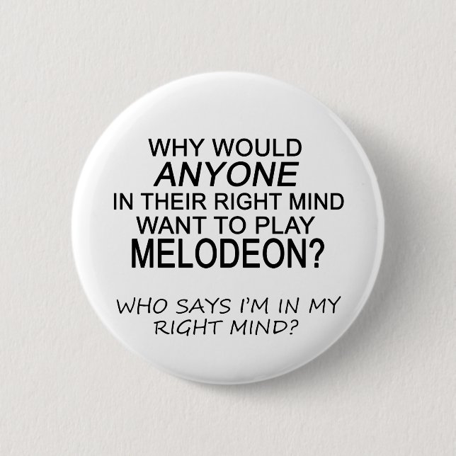 Right Mind Melodeon Pinback Button (Front)