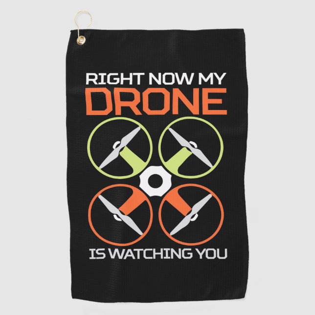 Right Now My Drone Golf Towel (Front)