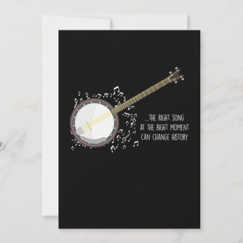 Right Song Right Moment Banjo Music Acoustic Gift Invitation