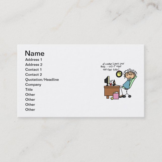 Right The First Time Humor Business Card (Front)