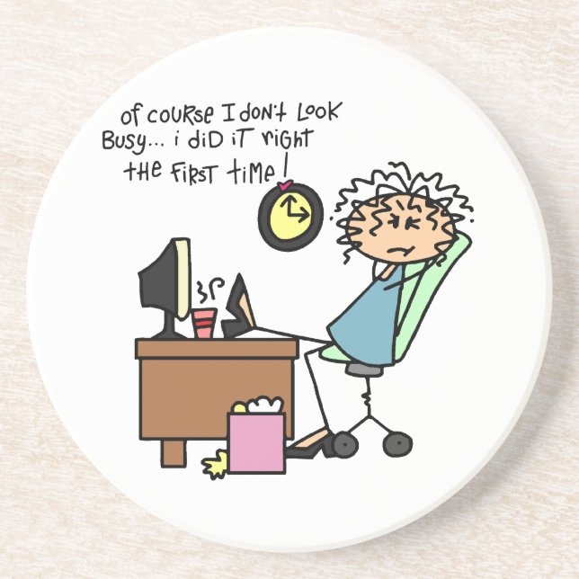 Right The First Time Humor Drink Coaster (Front)