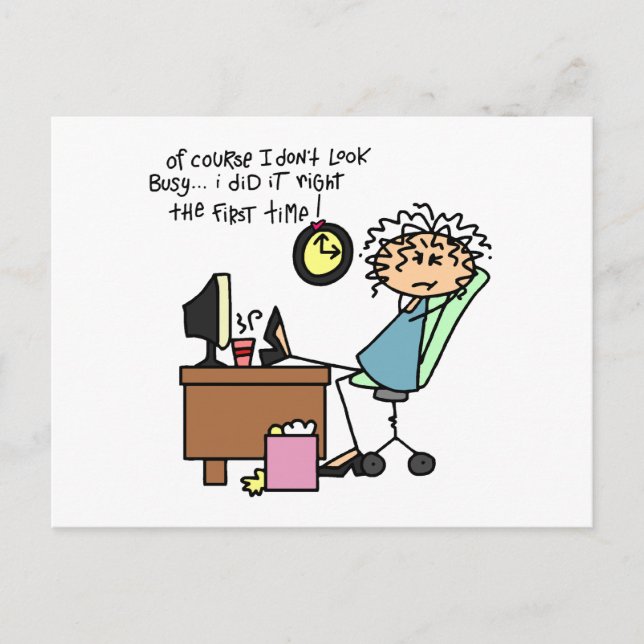 Right The First Time Humor Postcard (Front)