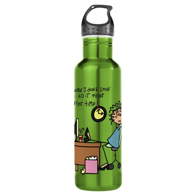 Right The First Time Humor Stainless Steel Water Bottle (Front)