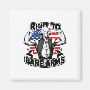 Right To Bare Arms Funny 4th Of July Funny Gym Magnet