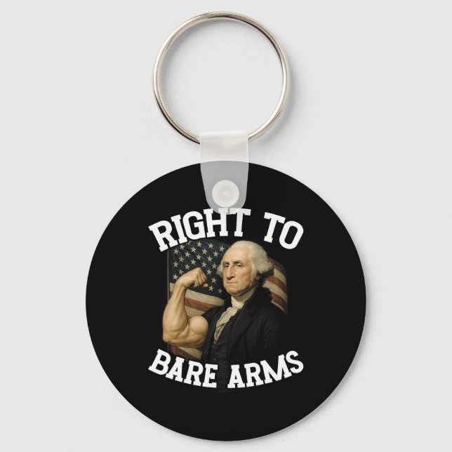 Right To Bare Arms Funny July 4th  Keychain (Front)