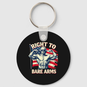 Right To Bare Arms George Washington Bodybuilder G Keychain