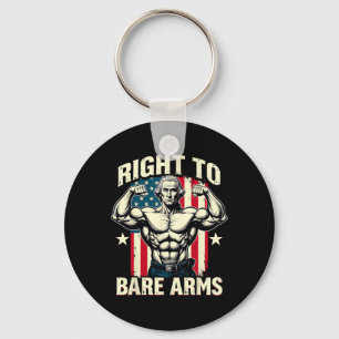 Right To Bare Arms George Washington Bodybuilder G Keychain