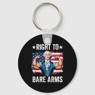 Right To Bare Arms George Washington Bodybuilder G Keychain