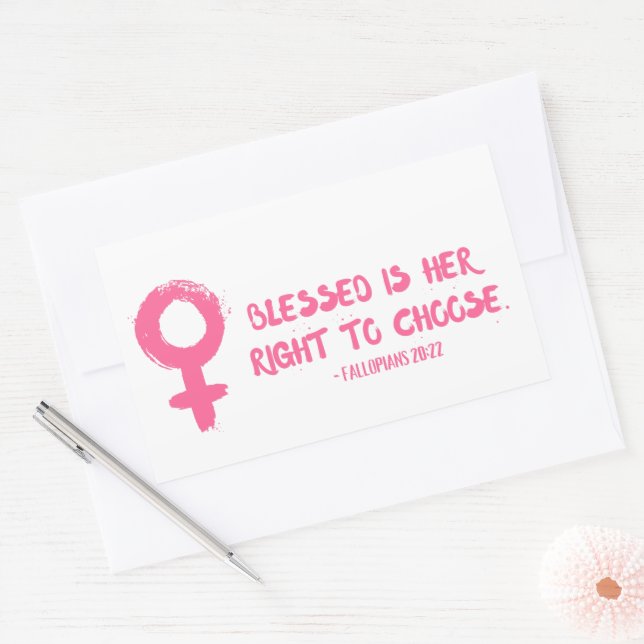 Right to Choose Verse Feminist  Rectangular Sticker (Envelope)