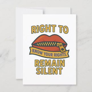 Right to Remain Silent: Know Your Rights Postcard