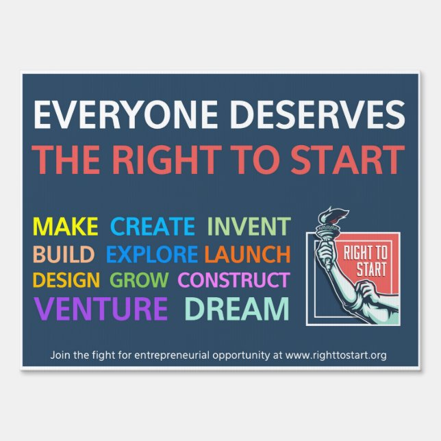 Right to Start Yard Sign (Back)