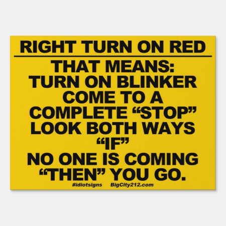 Right Turn On Red Sign