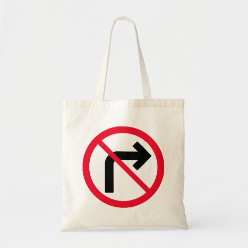 Right Turn Prohibited Sign  Budget Tote Bag