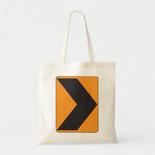 Right Turn Road Sign Tote Bag