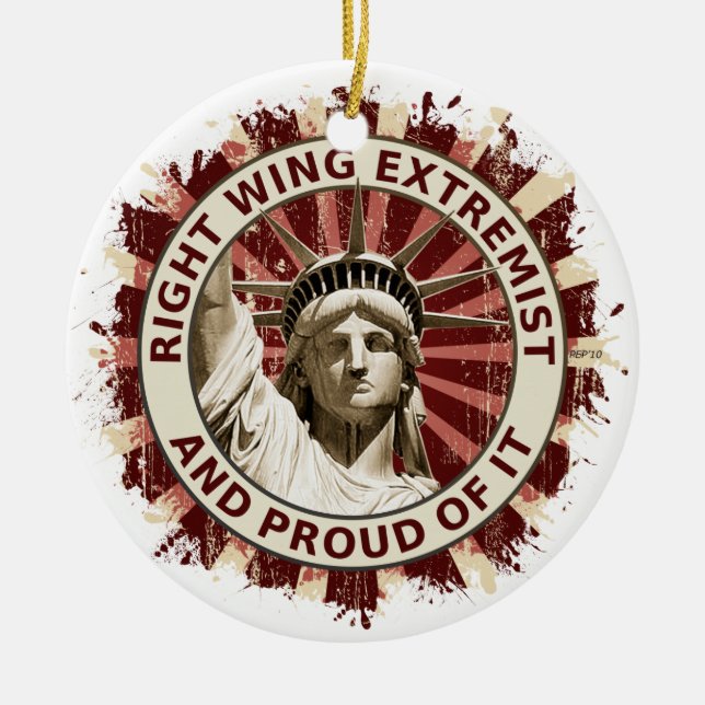 Right Wing Extremist Ceramic Ornament (Front)