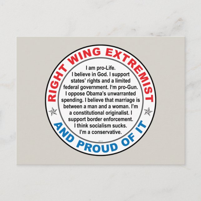 Right Wing Extremist Postcard (Front)