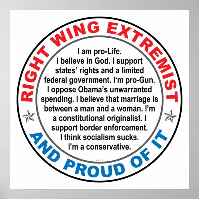 Right Wing Extremist Poster (Front)