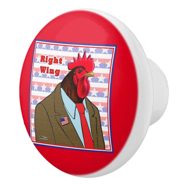 Right Wing Rooster Ceramic Knob (Right)
