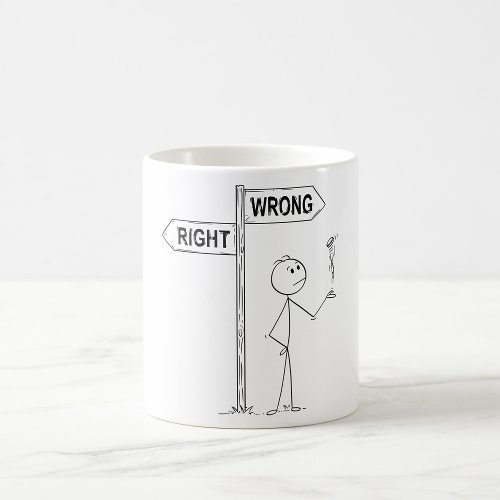 Right Wrong Illustration Coffee Mug