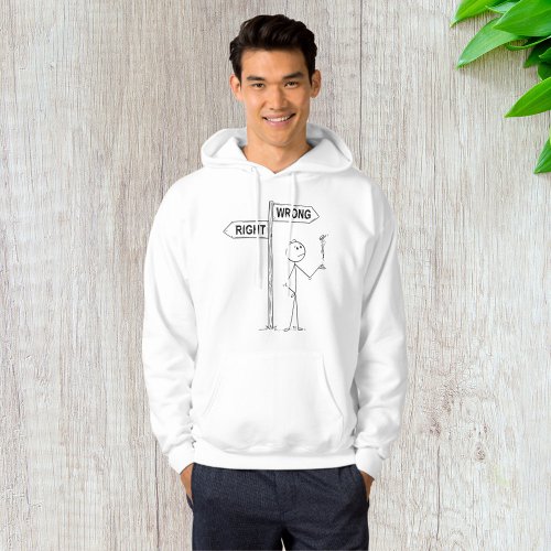 Right Wrong Illustration Hoodie