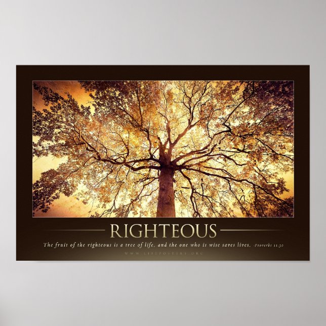 RIGHTEOUS - Christian Motivational Poster (Front)