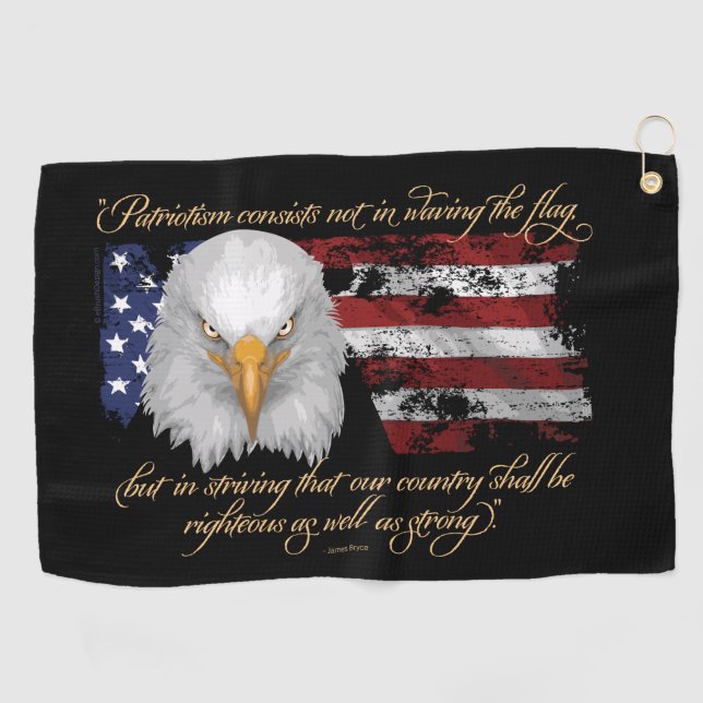 Righteous Patriotism Golf Towel (Horizontal)