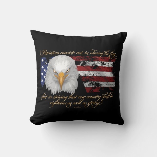 Righteous Patriotism Throw Pillow (Front)