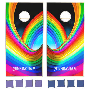 Righteous Rainbow Trendy Cool Cornhole Set