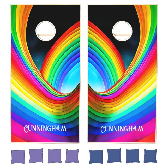 Righteous Rainbow Trendy Cool Cornhole Set (Set)
