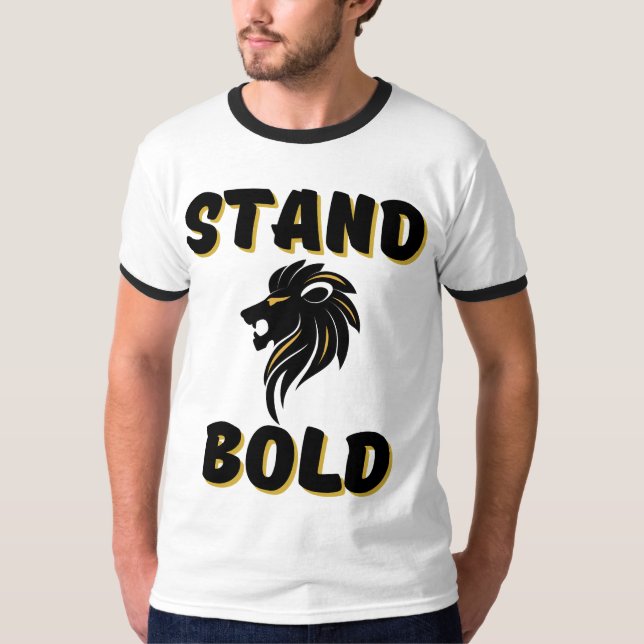 Righteous Stand Bold As Lions Men's Ringer T-Shirt (Front)