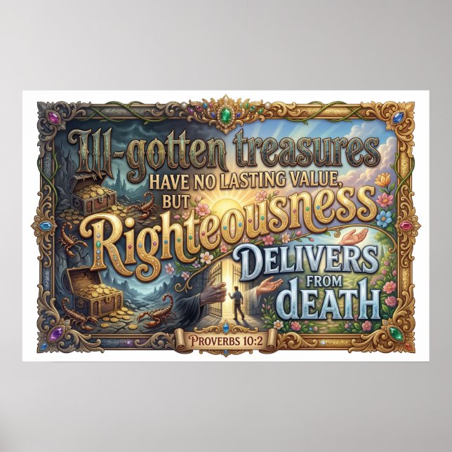 Righteousness Delivers -Wickedness Profits Nothing Poster (Front)