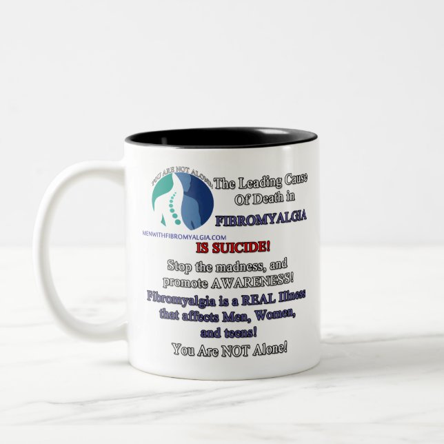 Righthanded Coffee Mug - Fibromyalgia & Suicide (Left)