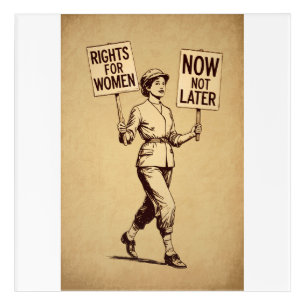 Rights for Women, Vintage Feminist Suffragette Art