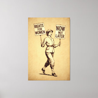 Rights for Women, Vintage Feminist Suffragette Art Canvas Print