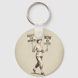 Rights for Women, Vintage Feminist Suffragette Art Keychain