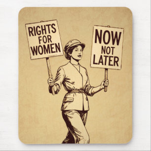 Rights for Women, Vintage Feminist Suffragette Art Mouse Pad