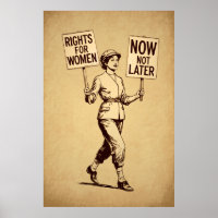 Rights for Women, Vintage Feminist Suffragette Art