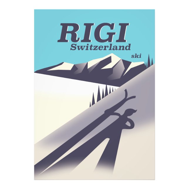 Rigi Switzerland ski travel poster (Front)