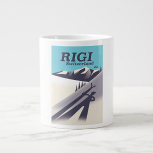 Rigi Switzerland ski travel poster Giant Coffee Mug