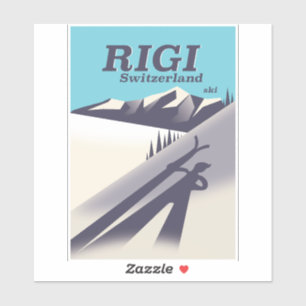 Rigi Switzerland ski travel poster Sticker