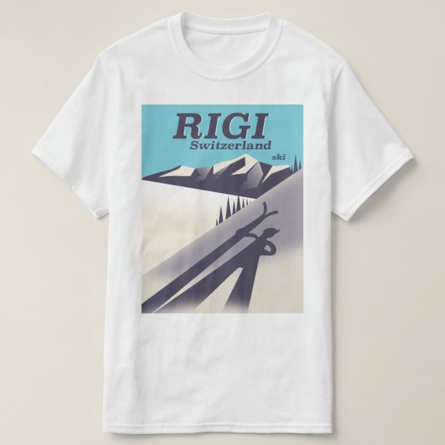 Rigi Switzerland ski travel poster T-Shirt (Design Front)