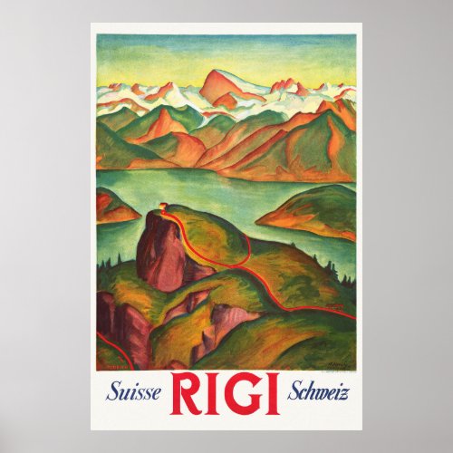 Rigi Switzerland Vintage Poster 1933