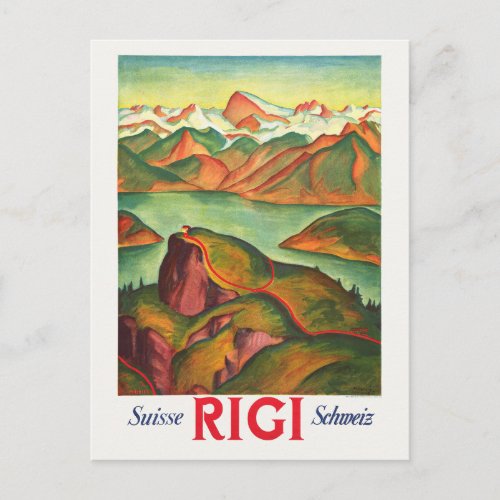 Rigi Switzerland Vintage Poster 1933 Postcard