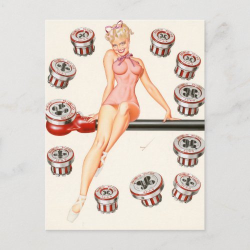 Rigid Tool calendar illustration Pin Up Art Postcard