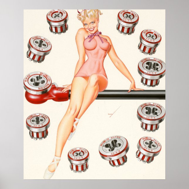 Rigid Tool calendar illustration Pin Up Art Poster (Front)