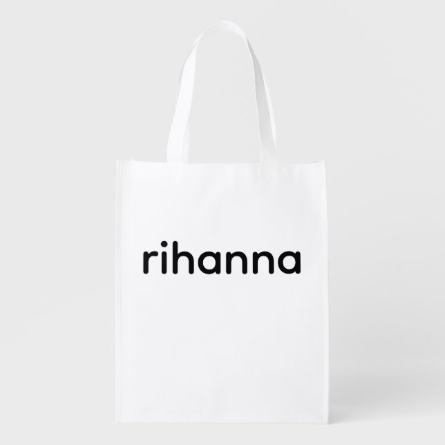 “Rihanna Iconic Fan T-Shirt | Bold & Stylish Music Grocery Bag (Front)