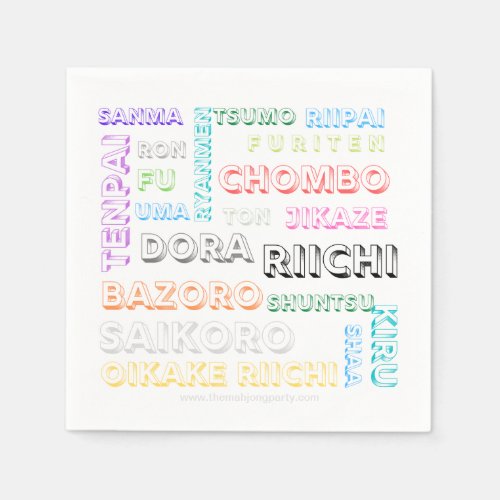 Riichi mahjong napkin _ one font many colors